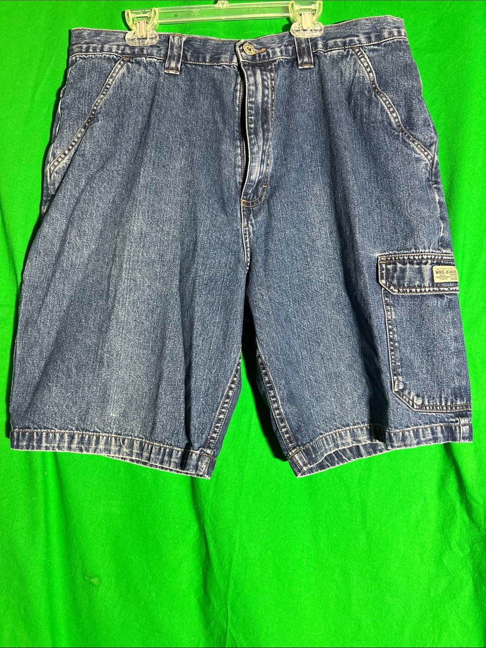 Y2K Style Men's Denim Cargo Shorts - Dark Blue